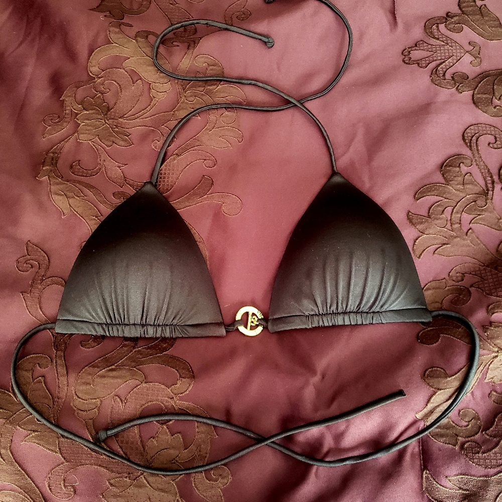 VS Black w/GOLD toggle Push Up Bikini Top